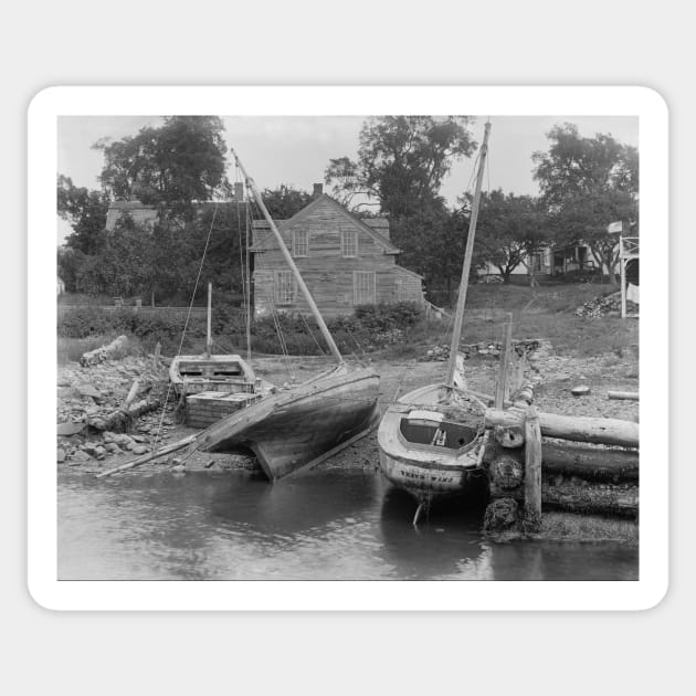 Sailboats at Kittery Point, 1900. Vintage Photo Sticker by historyphoto